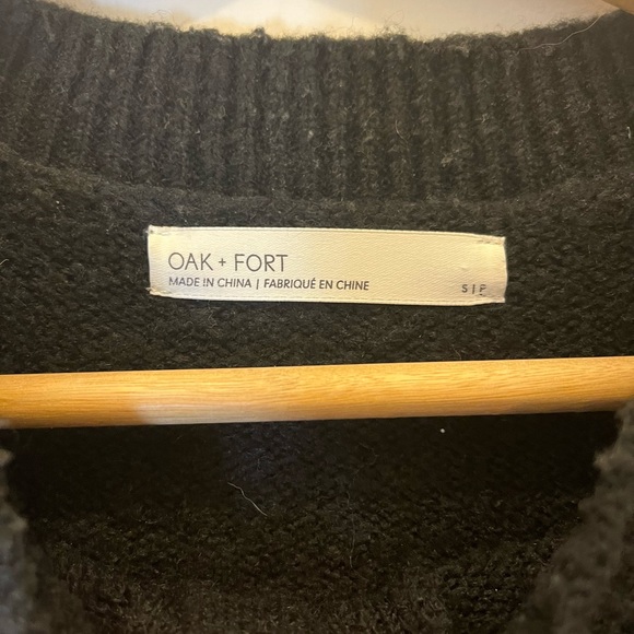 Oak + Fort Oversized Black Knit Sweater Size Small - Picture 3 of 4